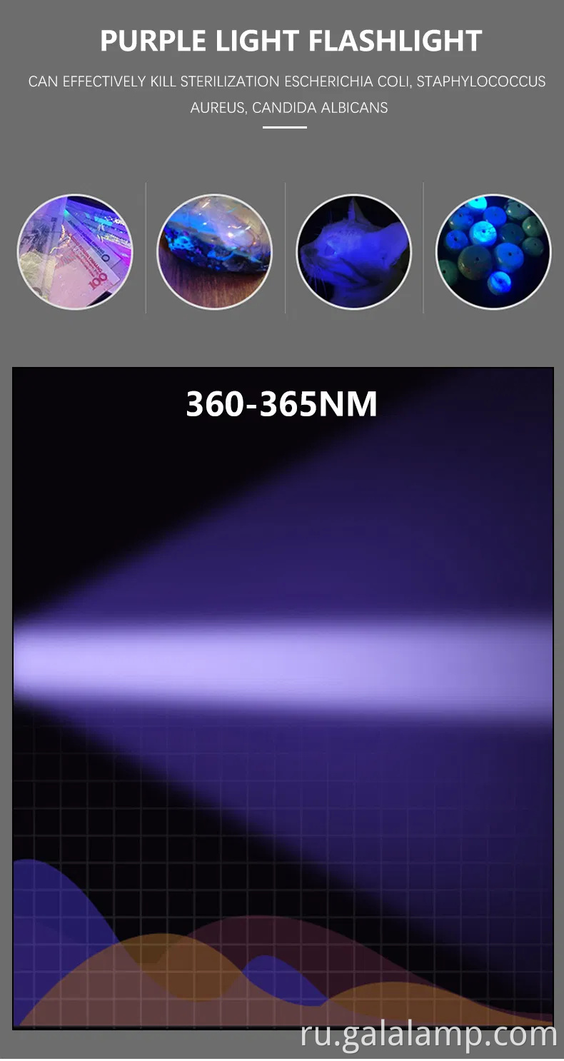 Портативный USB -UV -фонарик для обнаружения поддельных денег
